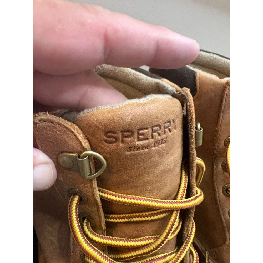 Sperry Top-Sider Avenue Duck Boots Mens 8.5 Tan Brown Leather Rubber STS12126